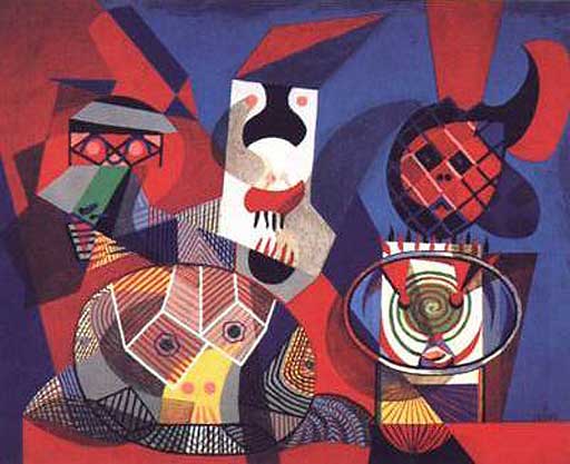 Mascarade - huile sur toile de 1939 par Alfred Pellan