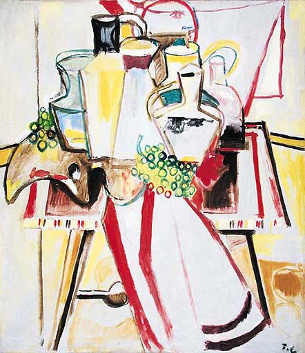 Nature morte sur la table - huile sur toile de 1944 par Pierre Tal-Coat