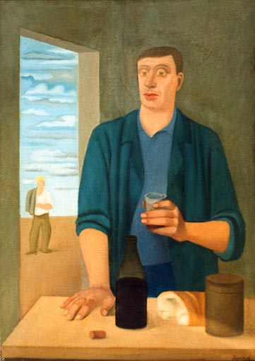 Henri Jannot - HST - L'homme au verre de vin - 1935