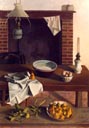 La table de cuisine - huile sur toile de 1985 par Henri Jannot