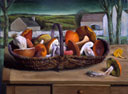 Les champignons - huile sur toile de 1999 par Henri Jannot