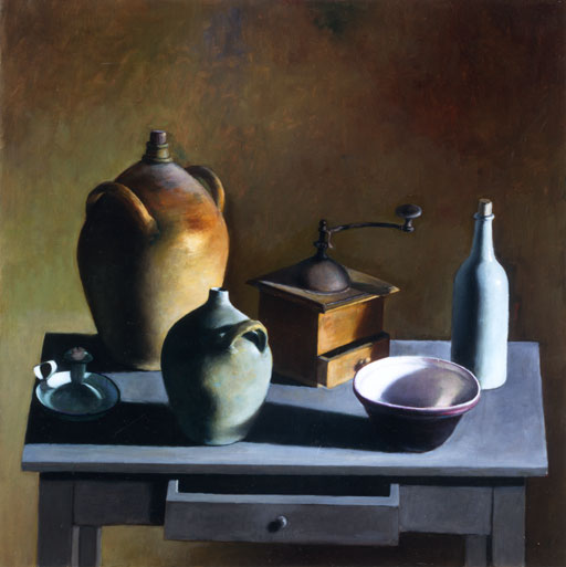 Henri Jannot - Huile sur toile - Les pots - 1996