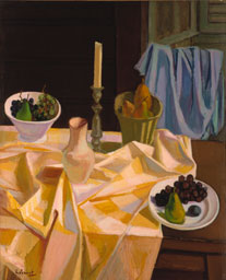 La nappe jaune, 1990, par Henri Jannot