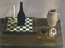 Nature morte au damier - huile sur toile de 1941 par Henri Jannot