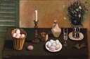Nature morte aux oeufs - huile sur toile de 1950 par Henri Jannot
