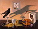 L'ombre du corbeau - huile sur toile de 1959 par Henri Jannot